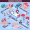 Insurance Infographics Isometric Layout