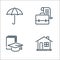 Insurance line icons. linear set. quality vector line set such as house, education, insurance policy