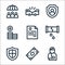 insurance line icons. linear set. quality vector line set such as injury, money, shield, broken pipe, insurance, money, shield,