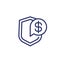 insurance money line icon on white