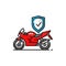 Insurance motorcycle color icon moto safety vector