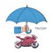 Insurance motorcycle. Vector illustration sketch design