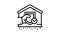 insurance property estate home line icon animation