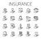 Insurance related vector icon set.