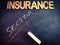 insurance sector finance related terminology displayed on chalkboard concept