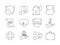 Insurance thin icons. Business protection auto fall damaged assured umbrella life insurance vector symbols