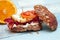 Integral bun with eggs, bacon and ham-Chrono diet