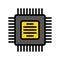 Integrated circuit vector, Electronic device filled icon editable stroke