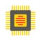 Integrated circuit vector, Electronic device flat style icon