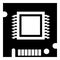 Integrated microchip icon, simple black style