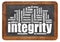 Integrity word cloud on blackboard