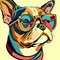 Intelectual hipster dog french bulldog