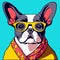 Intelectual hipster dog french bulldog