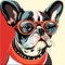 Intelectual hipster dog french bulldog