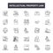 Intellectual property law line icons, signs, vector set, linear concept, outline illustration