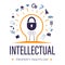 Intellectual property rights day for trademark protection icons with text