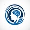 intellegent mind head health logo design vector illustration