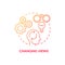 Intelligence formation mechanism red concept icon