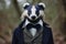 Intelligent Anthropomorphic badger wearing business manager suit. Generate ai