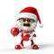 Intense 3d Animated Santa Claus Characters With Red Balls