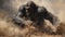 Intense Action: Giant Gorilla Punching The Ground