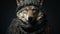 Intense Chiaroscuro Portrait Of A Knit Wolf
