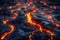 Intense close-up of lava flow, raw power of nature 8k wallpaper background
