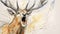 Intense Close-ups A Yelling Deer In Emotional Expressionism Style