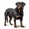 Intense Color Rottweiler Standing Illustration On White Background