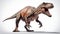 Intense Coloration T-rex Running On White Background