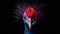 Intense Colors: Bird Art With Cassowary On Minimalist Background