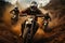 Intense dirt bike competition as riders tackle a thrilling dirt course