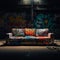 Intense And Dramatic Graffiti Couch With Distressed Materials