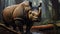 Intense And Dramatic Rendering Of A Pxl Rhinoceros In A Brazilian Zoo