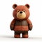 Intense Emotion Cartoon Bear 3d Model With Jacket