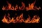 Intense fire flames on dark background.Fire concept.