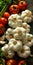 Intense Flavors and Bold Vendors: A Closeup of Garlic, Tomatoes