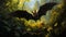 Intense Forest Bat: A Dynamic Brushstroke Artwork Inspired By Craig Mullins And Dima Dmitriev