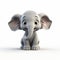 Intense Gaze: 3d Cartoon Elephant With Psychological Depth