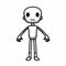 Intense Gaze: A Slender, Robotic Kids Drawing In Mono-ha Style