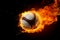 Intense imagery, Fireball against black backdrop captures volleyballs passionate energy