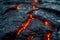 Intense lava flow up close, power of nature 8k wallpaper background