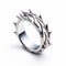 Intense Light And Shadow: Silver Spike Ring With Angura Kei Style