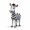 Intense And Lighthearted Cartoon Zebra On White Background
