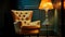 Intense Lighting: Chair Sitting Next To Lamp In Grandiose Interiors