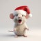 Intense Movement: 3d Rat With Christmas Hat