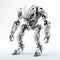 Intense Movement Expression White Exoskeleton Robot With Mechanical Legs