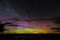 Intense northern lights Aurora borealis over Baltic sea