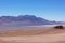 Intense pastel colored landscape of Atacama Desert landscape after sunrise, Chile.