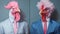 Intense Portraits Of Two Chickens In Suits: A James Bullough Inspired Artwork